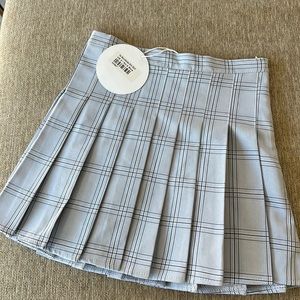 Princess Polly Blue plaid Flare skirt